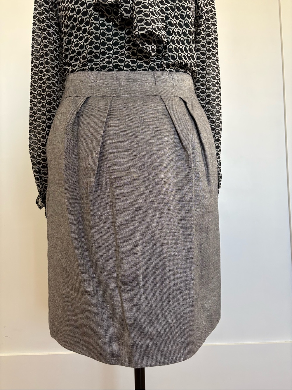 Talbots Gray Pleated Pencil Skirt